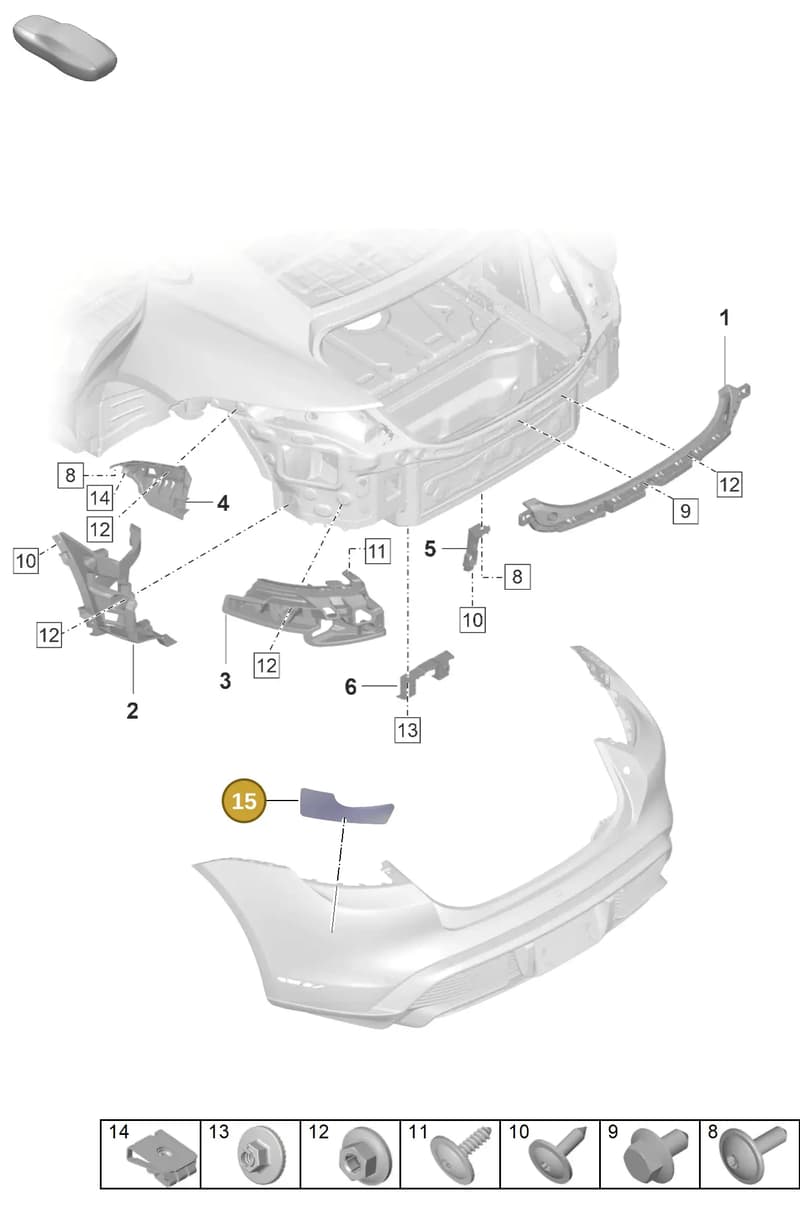 9J0825477 — Porsche Taycan Sport Turismo (2019-2024) diagram p56802700, position 15