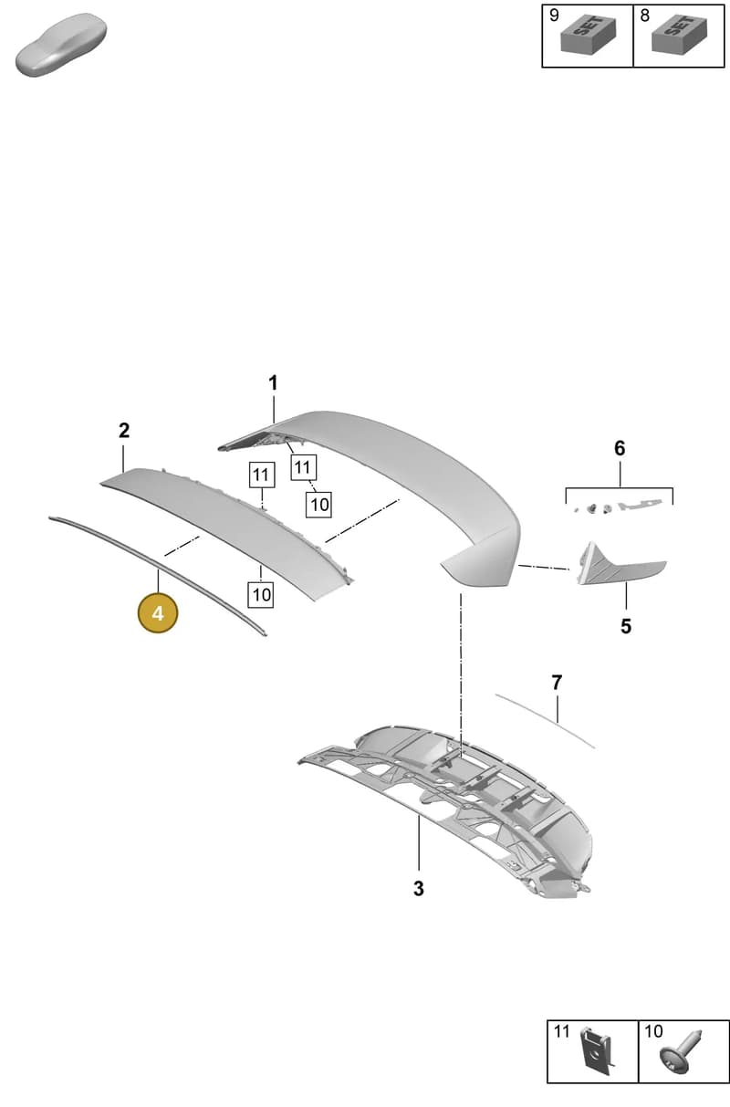 9J0827634 — Porsche Taycan Sport Turismo (2023-2025) diagram p64803160, position 4