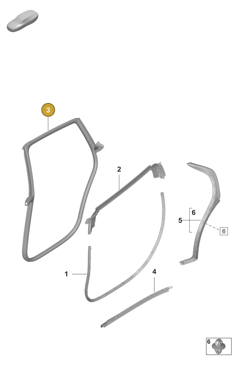 9J0833722Y — Porsche Taycan Sport Turismo (2019-2024) diagram p56804275, position 3