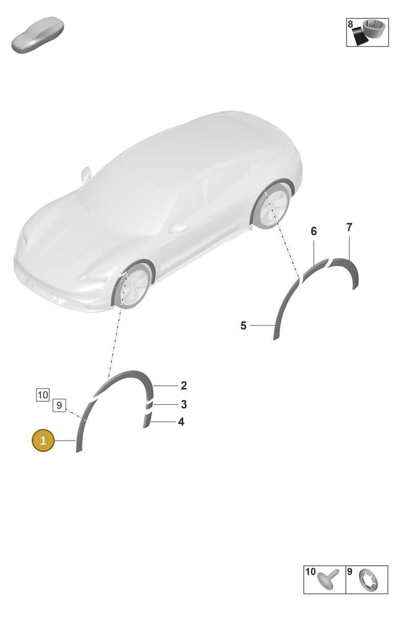 9J0853136YOK1 — Porsche Taycan Sport Turismo (2019-2024) diagram p56810300, position 1