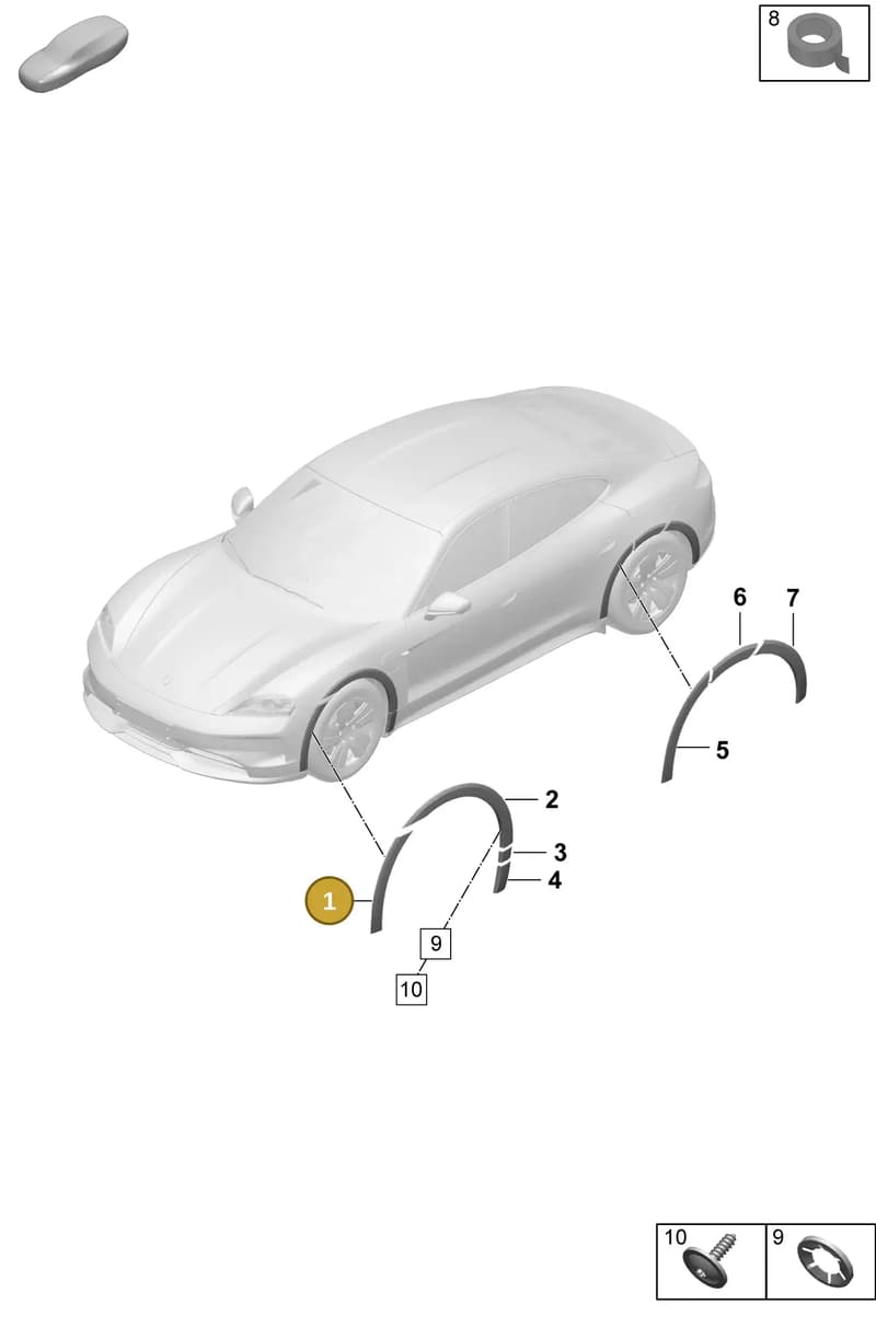 9J0853136YOK1 — Porsche Taycan Sport Turismo (2023-) diagram p64810300, position 1