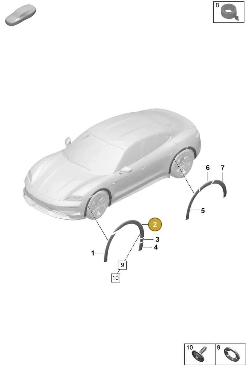 9J0853718BYOK1 — Porsche Taycan Sport Turismo (2023-) diagram p64810300, position 2