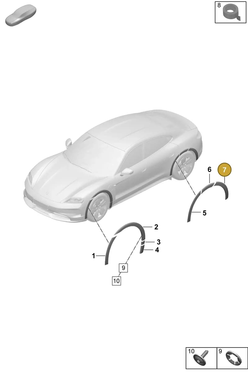 9J0854732AYG2X — Porsche Taycan Sport Turismo (2023-) diagram p64810300, position 7