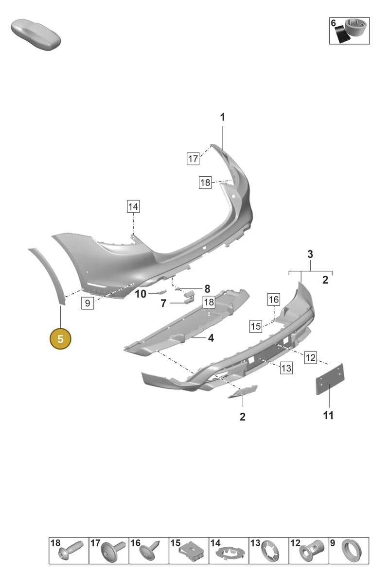 9J0854732YOK1 — Porsche Taycan Sport Turismo (2019-2024) diagram p56802600, position 5
