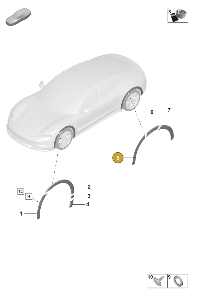 9J0854820EYG2X — Porsche Taycan Sport Turismo (2019-2024) diagram p56810300, position 5