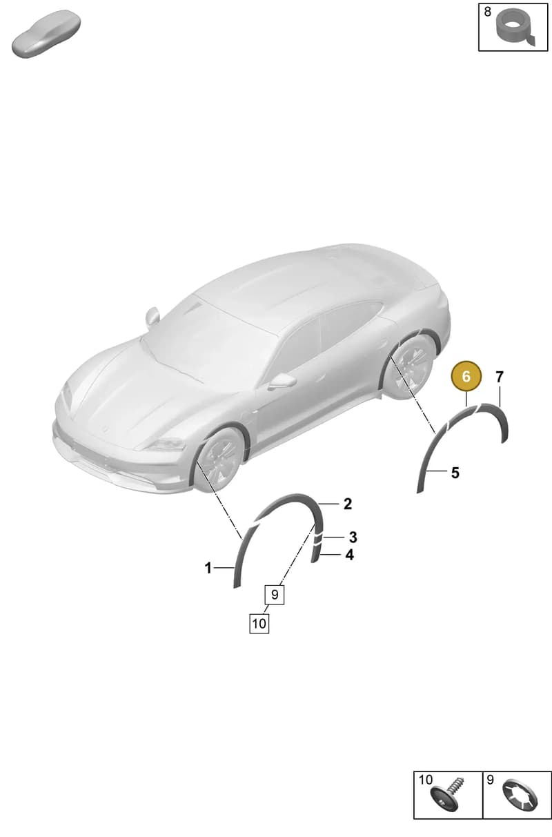 9J0854830AYG2X — Porsche Taycan Sport Turismo (2023-) diagram p64810300, position 6