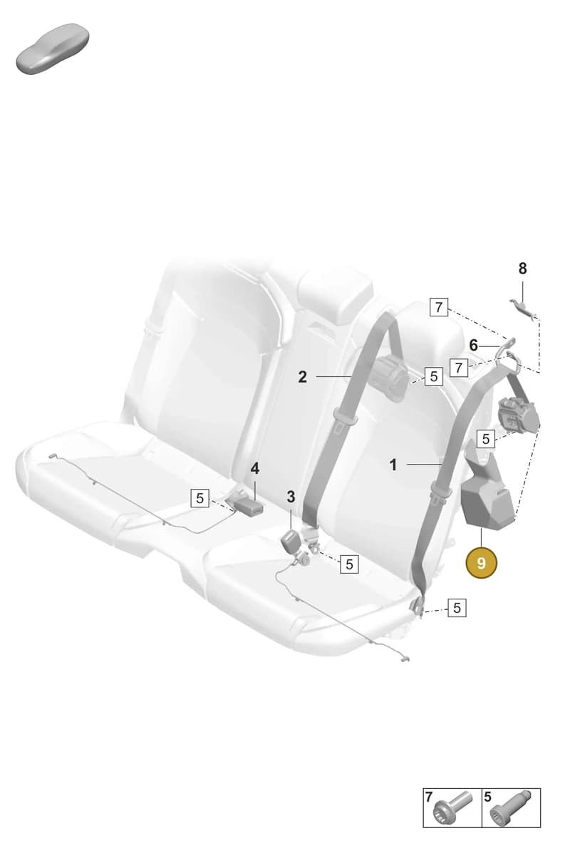 9J0857958 — Porsche Taycan Sport Turismo (2023-2025) diagram p56812100, position 9