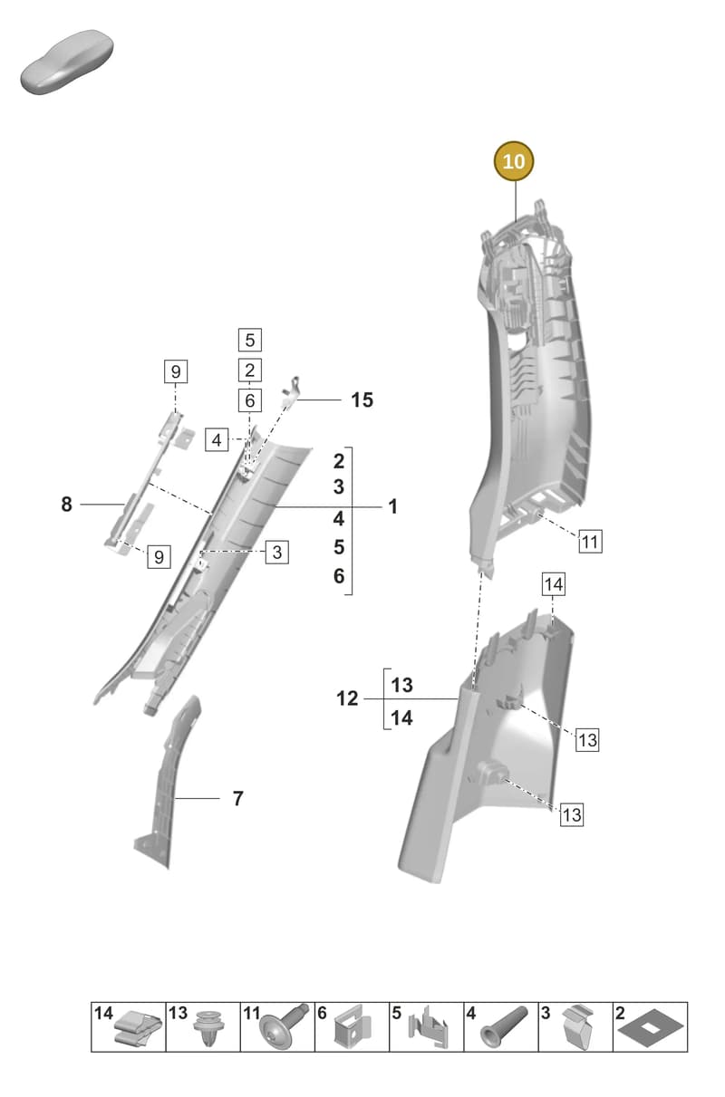 9J0867244OE3 — Porsche Taycan Sport Turismo (2023-) diagram p56807200, position 10