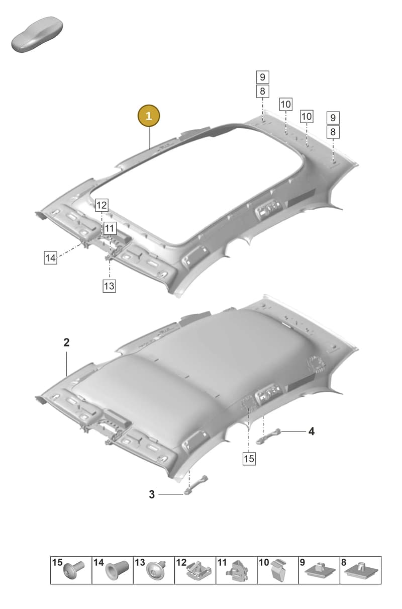 9J0867501ANOX7 — Porsche Taycan Sport Turismo (2019-2024) diagram p56807425, position 1
