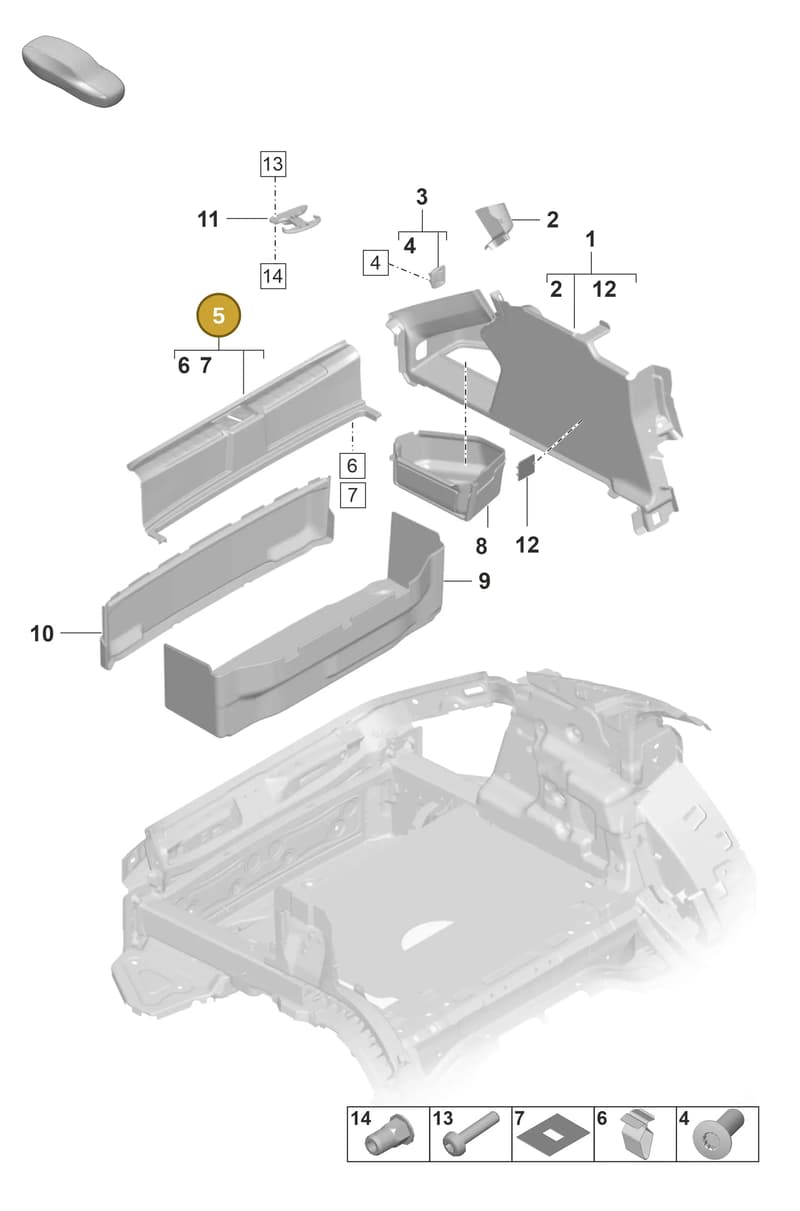 9J0867707C1E0 — Porsche Taycan Sport Turismo (2023-) diagram p56807500, position 5