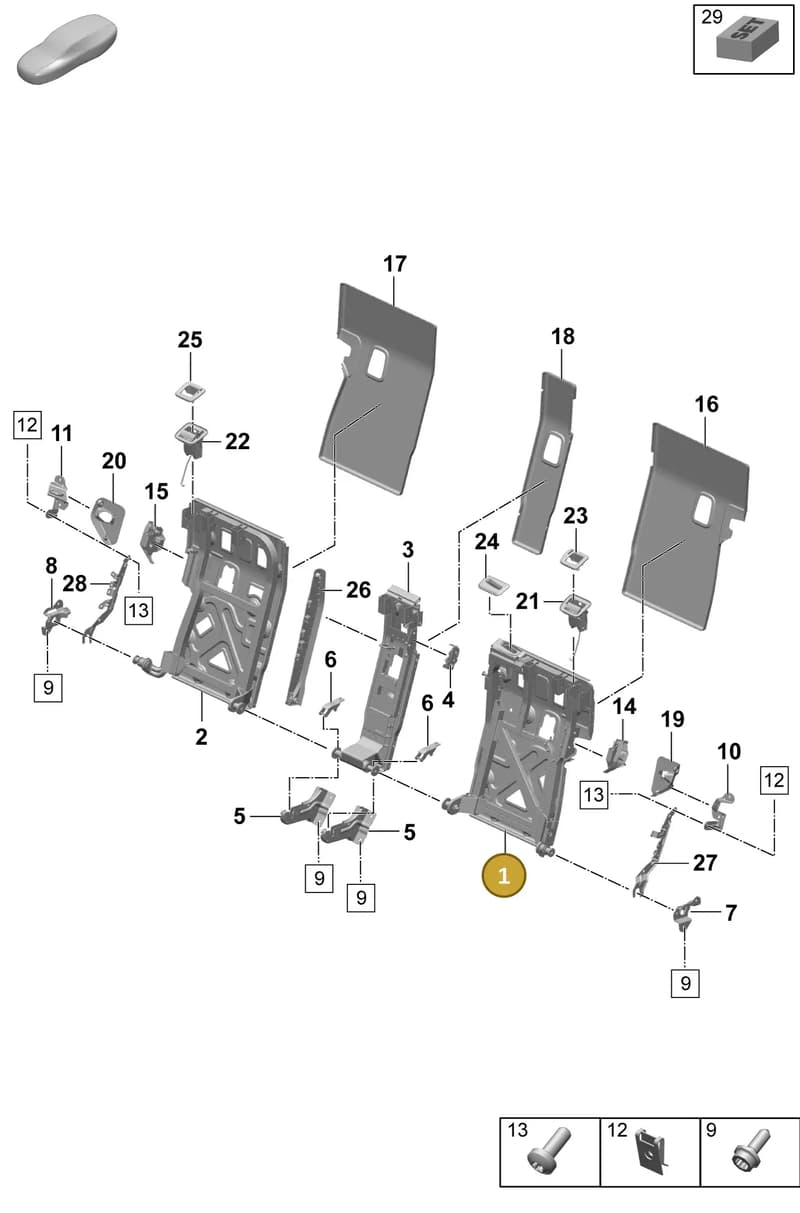 9J0885045D — Porsche Taycan Sport Turismo (2023-2025) diagram p64818010, position 1