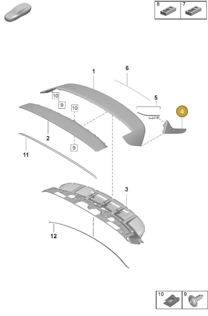 9J0898095041 — Porsche Taycan Sport Turismo (2019-2024) diagram p56803160, position 4