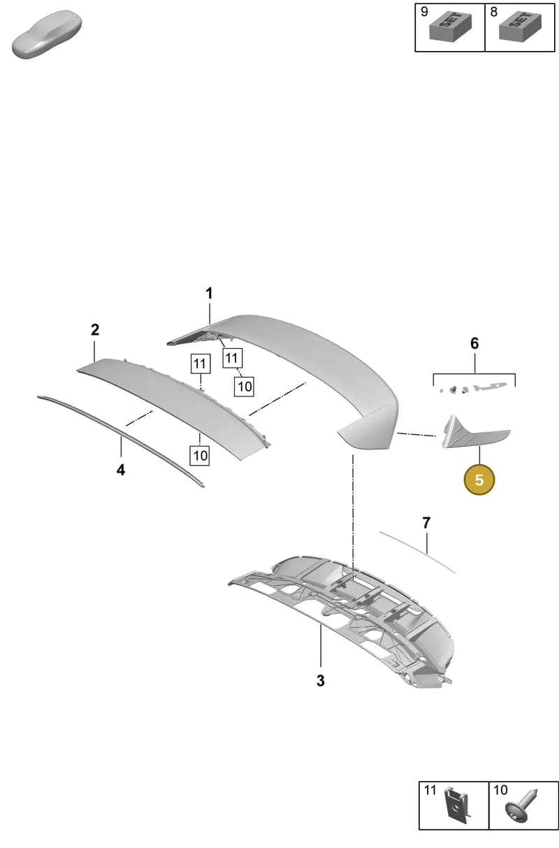 9J0898095041 — Porsche Taycan Sport Turismo (2023-) diagram p64803160, position 5