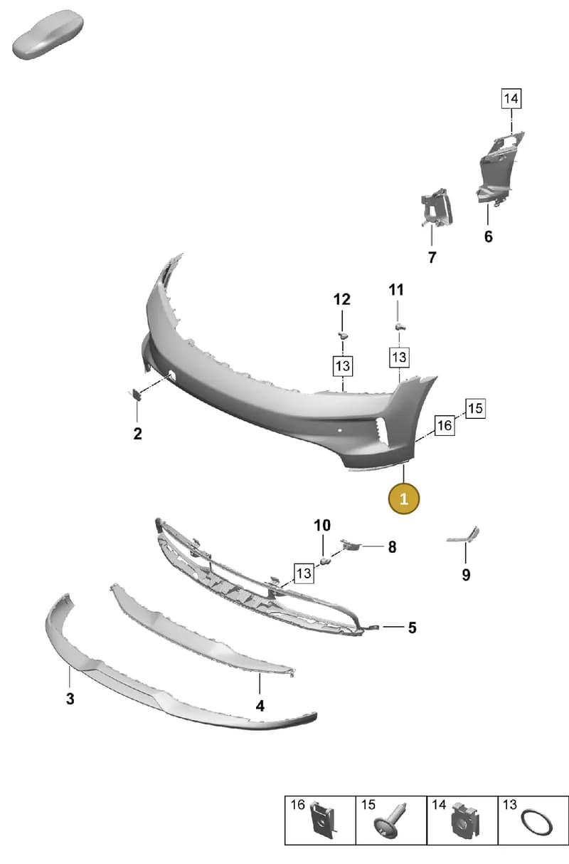 9J0898220A — Porsche Taycan Sport Turismo (2023-2025) diagram p64802100, position 1
