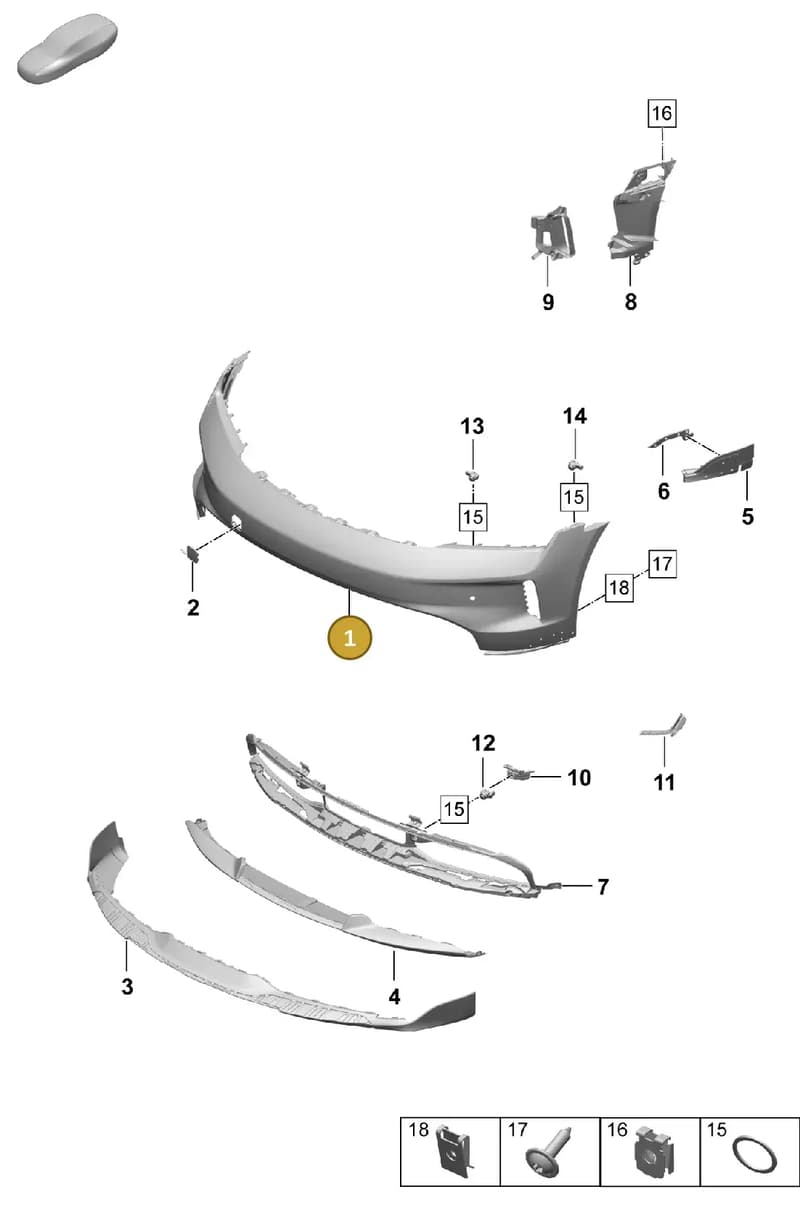 9J0898220C — Porsche Taycan Sport Turismo (2023-2025) diagram p64802150, position 1