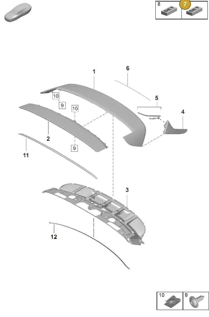 9J0898260 — Porsche Taycan Sport Turismo (2019-2024) diagram p56803160, position 7