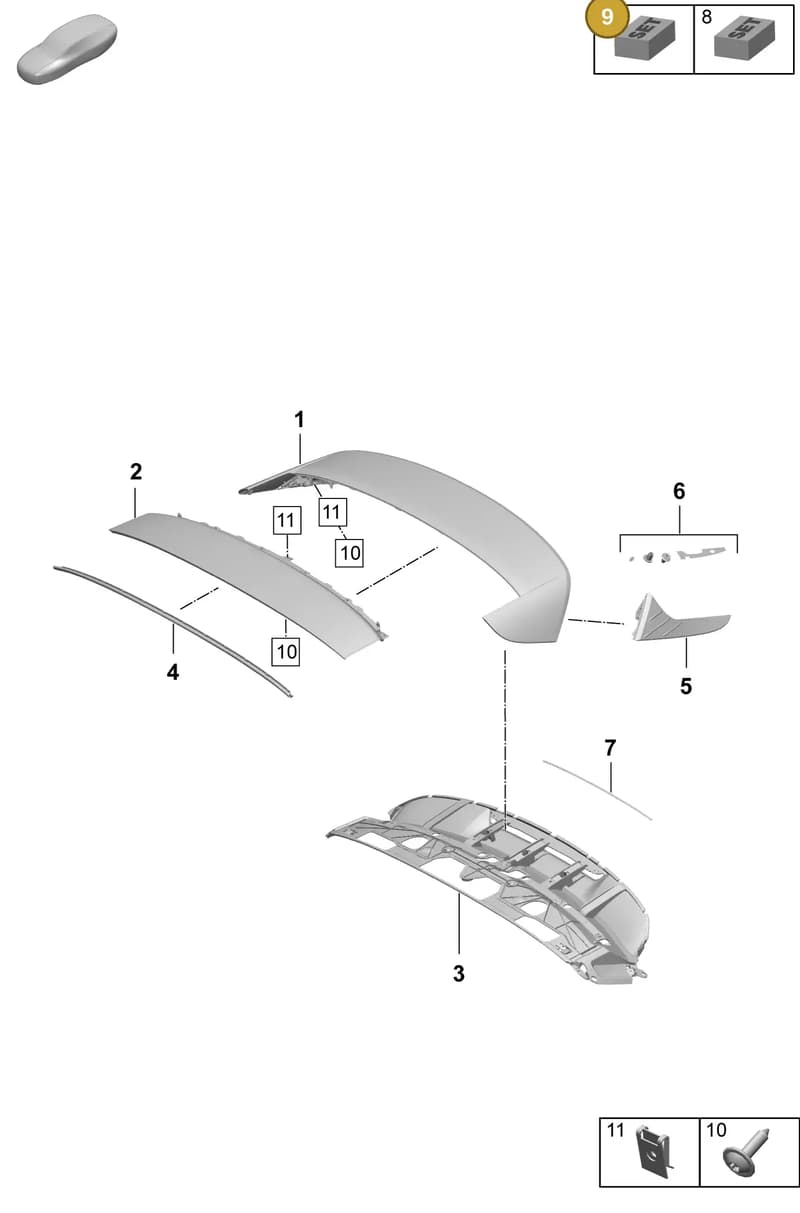 9J0898260 — Porsche Taycan Sport Turismo (2023-2025) diagram p64803160, position 9