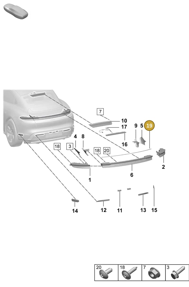9J0945177 — Porsche Taycan Sport Turismo (2023-2025) diagram p64908400, position 19
