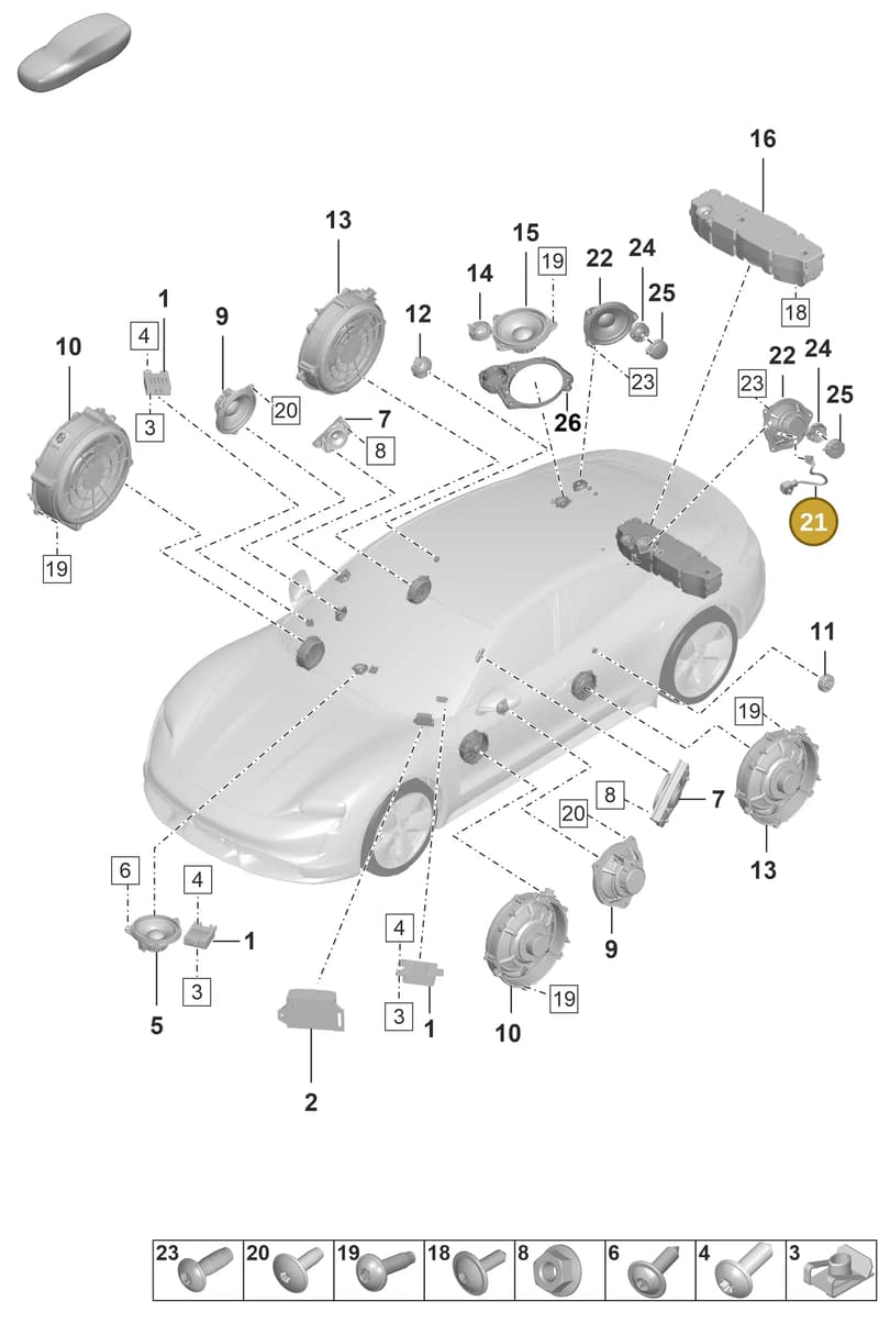 9J0971657 — Porsche Taycan Sport Turismo (2019-2024) diagram p56911050, position 21