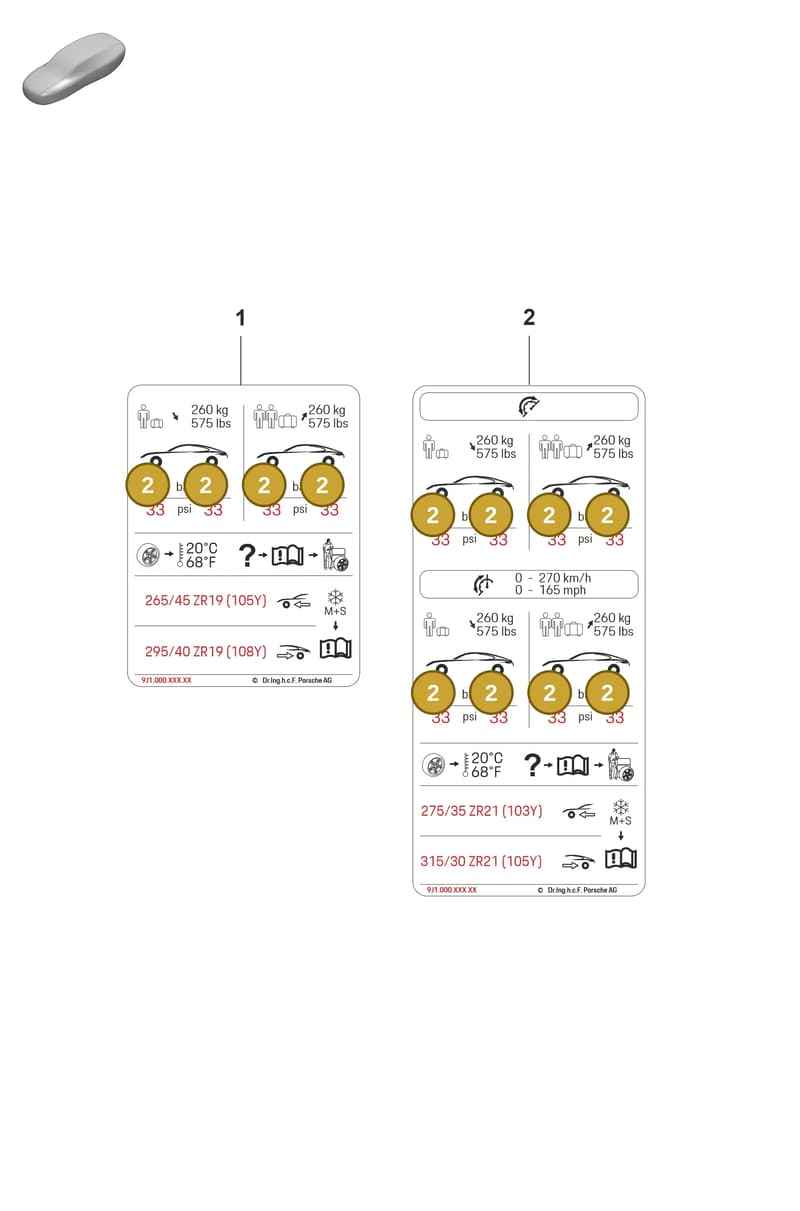 9J1000287CD — Porsche Taycan Sport Turismo (2019-2024) diagram p56003080, position 2