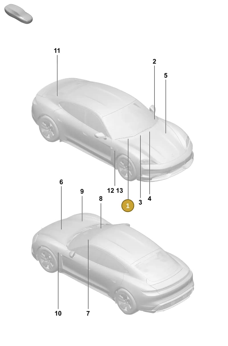 9J1010009C — Porsche Taycan Sport Turismo (2023-2025) diagram p64003100, position 1