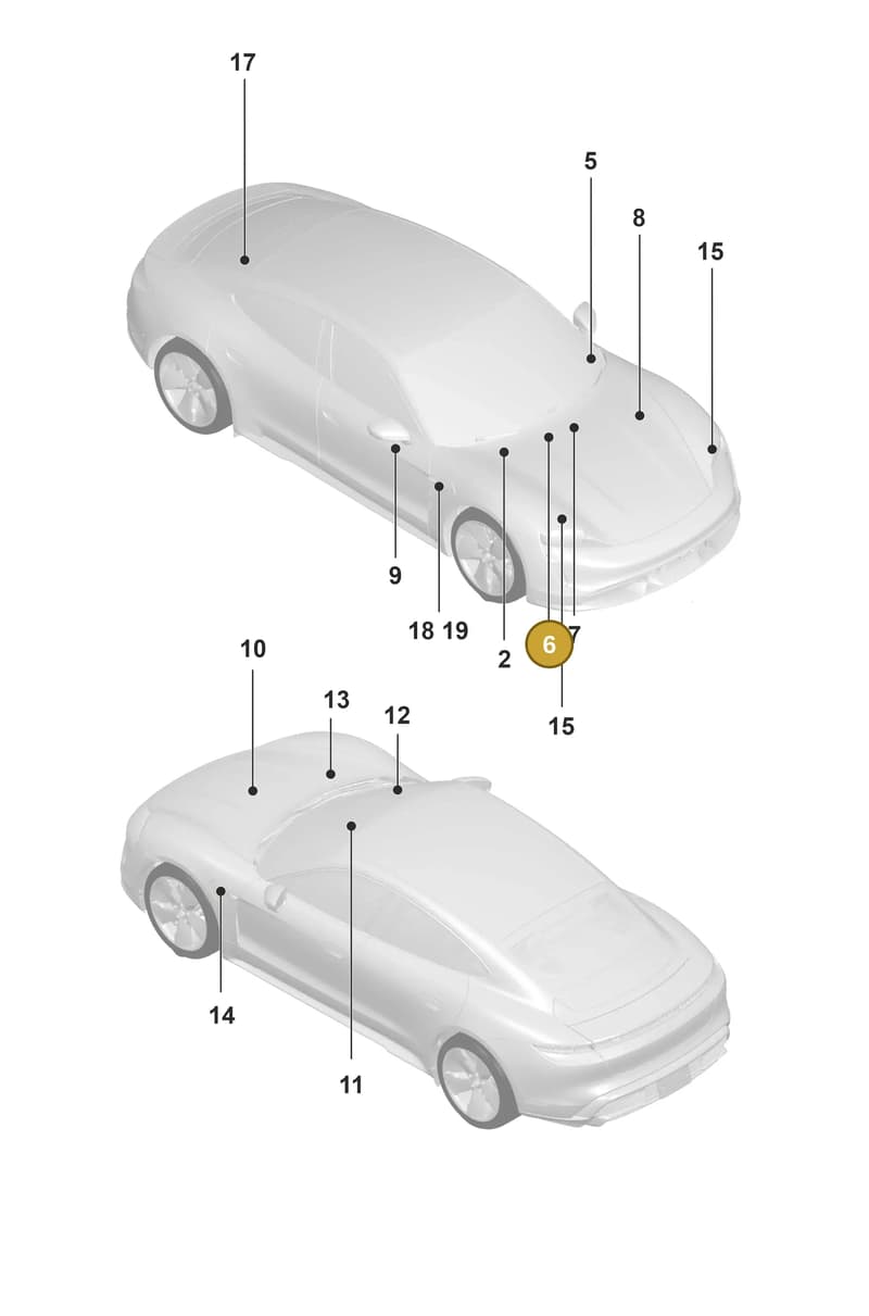 9J1010500E — Porsche Taycan Sport Turismo (2019-2024) diagram p56003000, position 6