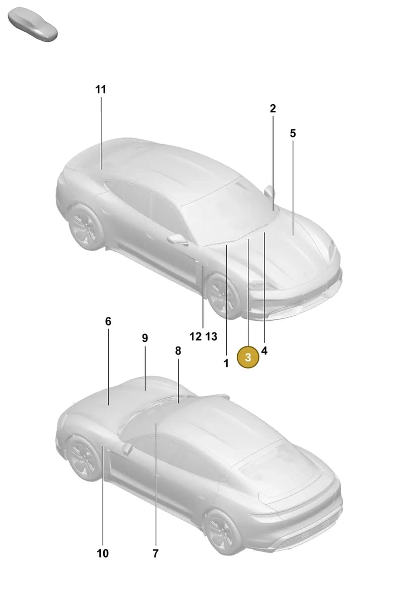 9J1010500L — Porsche Taycan Sport Turismo (2023-2025) diagram p64003100, position 3