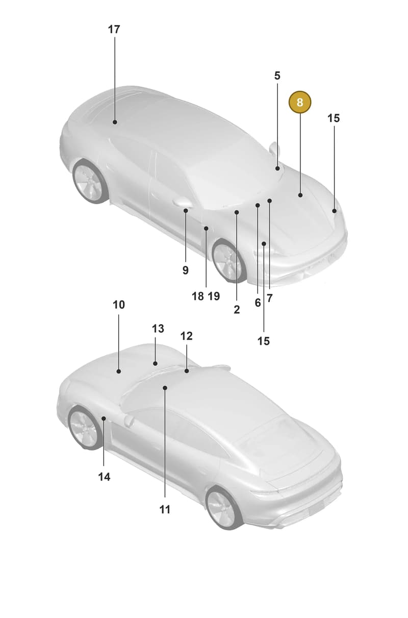 9J1010500M — Porsche Taycan Sport Turismo (2019-2024) diagram p56003000, position 8