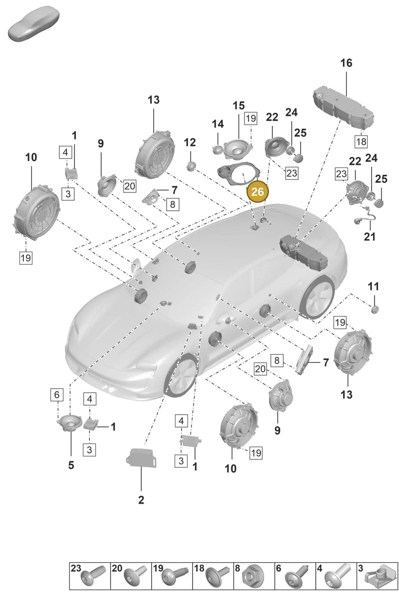 9J1035241A — Porsche Taycan Sport Turismo (2019-2024) diagram p56911050, position 26