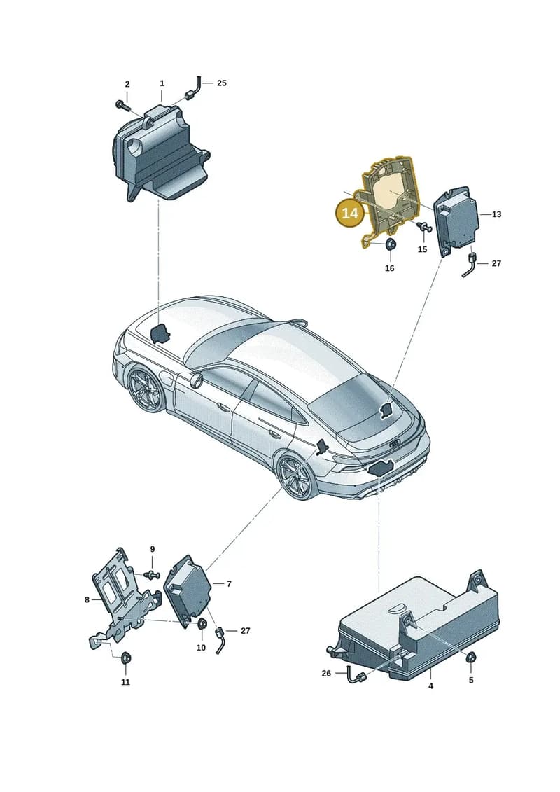 9J1035243AB — Audi RS e-tron GT (2020-2025) diagram 4j1035260, position 14