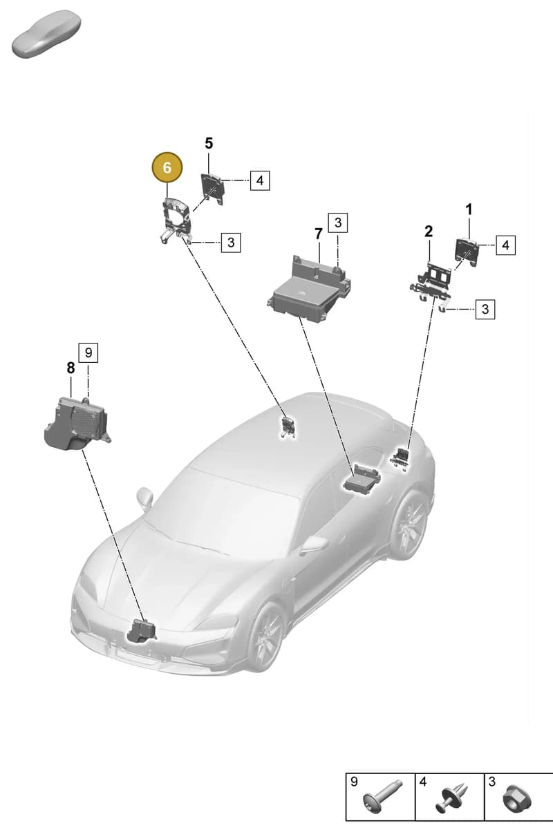 9J1035243AB — Porsche Taycan Sport Turismo (2023-2025) diagram p64901600, position 6