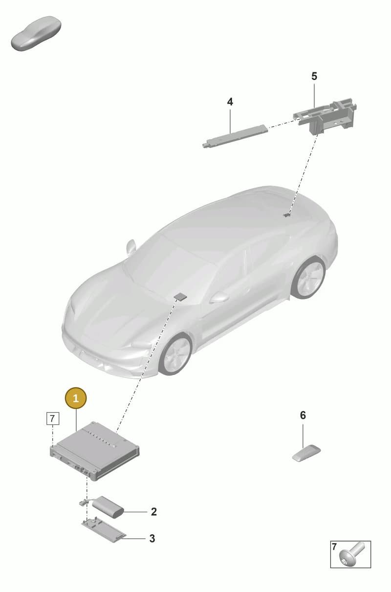 9J1035285A — Porsche Taycan Sport Turismo (2019-2024) diagram p56901070, position 1