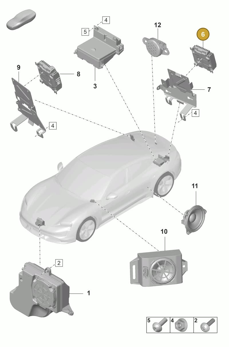 9J1035335F — Porsche Taycan Sport Turismo (2019-2024) diagram p56911150, position 6