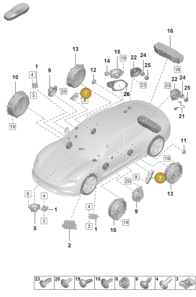 9J1035362 — Porsche Taycan Sport Turismo (2019-2024) diagram p56911050, position 7