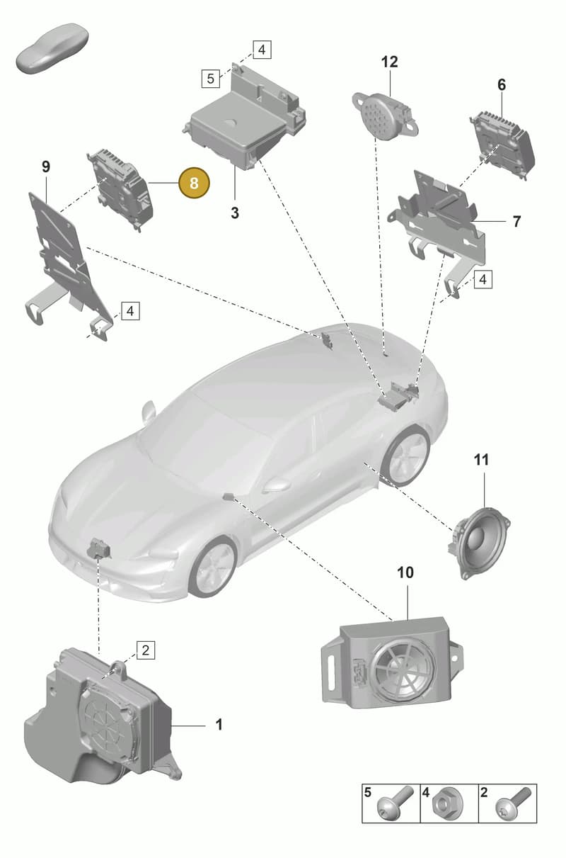 9J1035446E — Porsche Taycan Sport Turismo (2019-2024) diagram p56911150, position 8