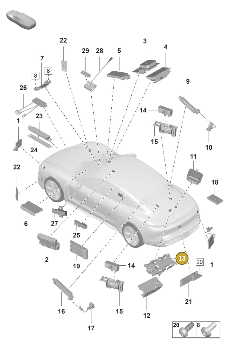 9J1035464 — Porsche Taycan Sport Turismo (2019-2024) diagram p56912000, position 13