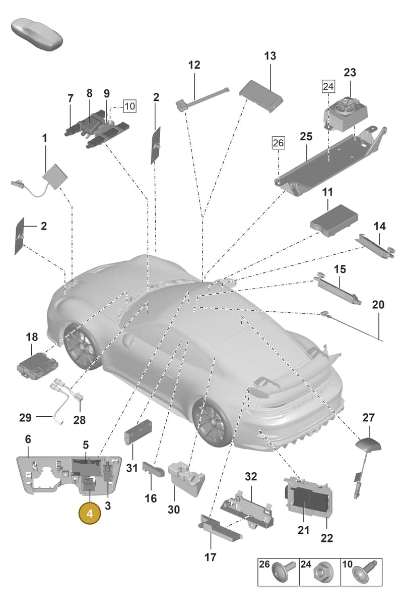 9J1035500A — Porsche 911 (2021-2022) diagram p59912000, position 4