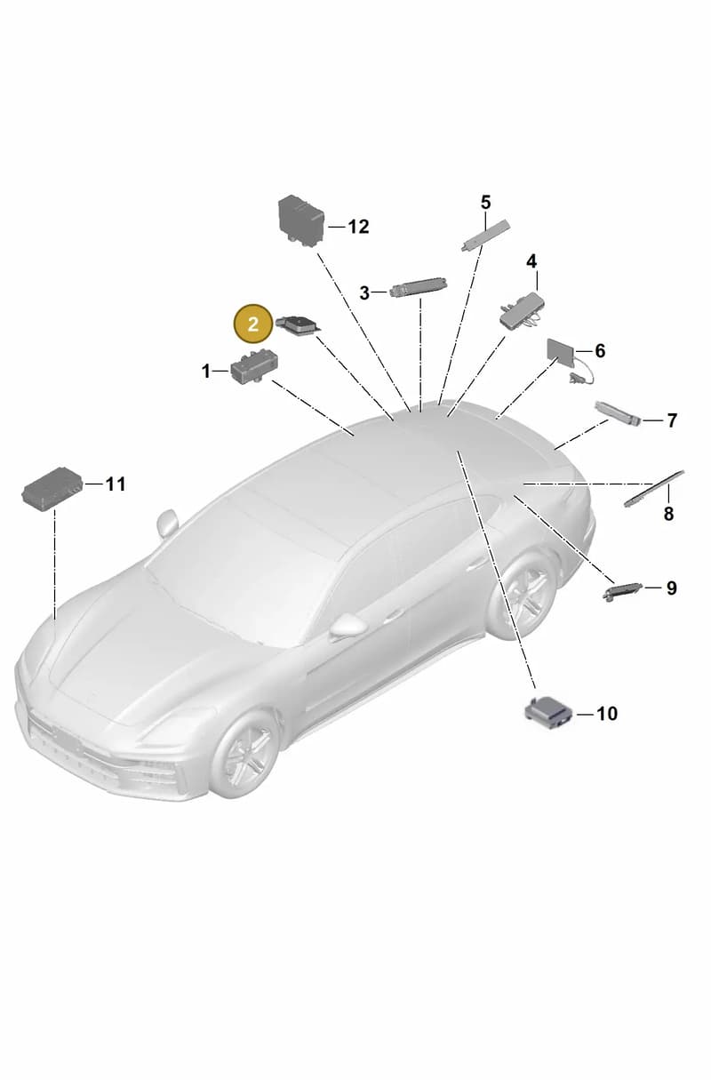 9J1035500A — Porsche Panamera (2023-2025) diagram p62911300, position 2