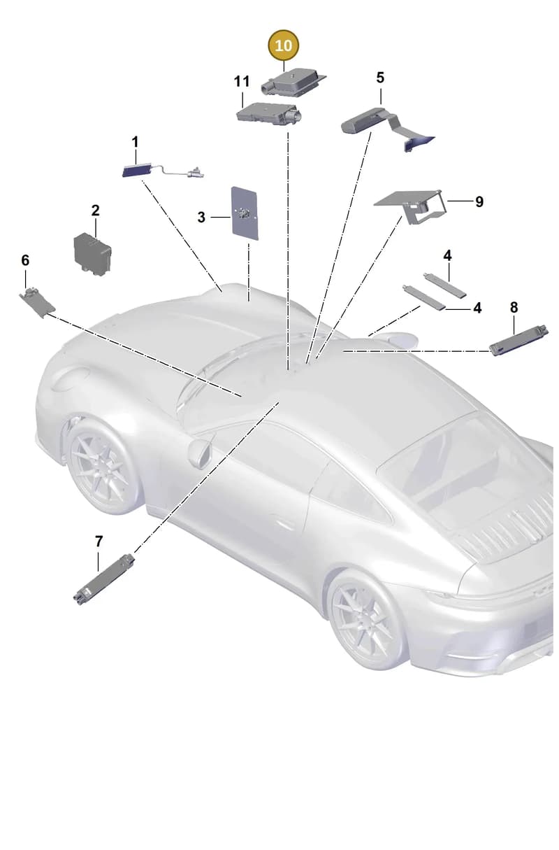 9J1035500A — Porsche 911 (2024-2025) diagram p63911200, position 10