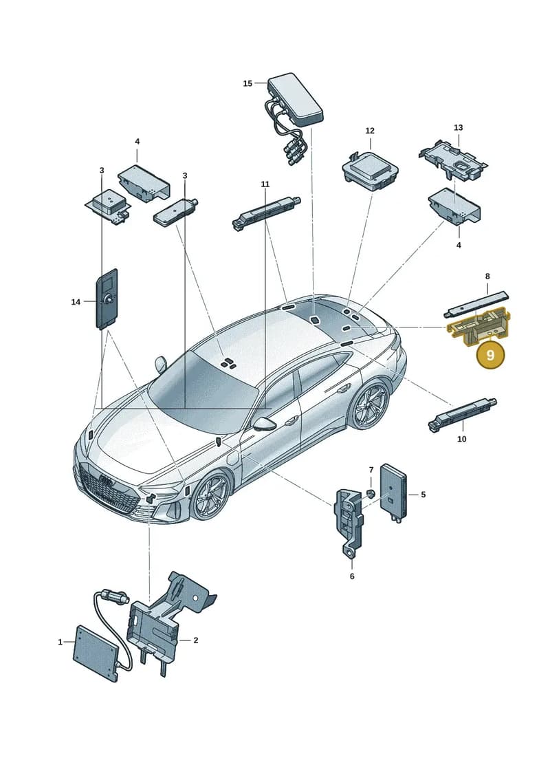 9J1035525 — Audi RS e-tron GT (2020-2025) diagram 4j1035100, position 9