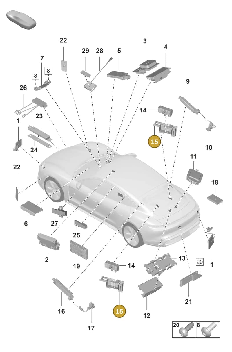 9J1035525 — Porsche Taycan Sport Turismo (2019-2024) diagram p56912000, position 15