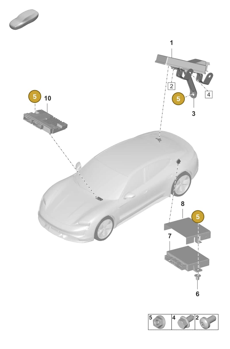 9J1035595 — Porsche Taycan Sport Turismo (2019-2024) diagram p56901030, position 5