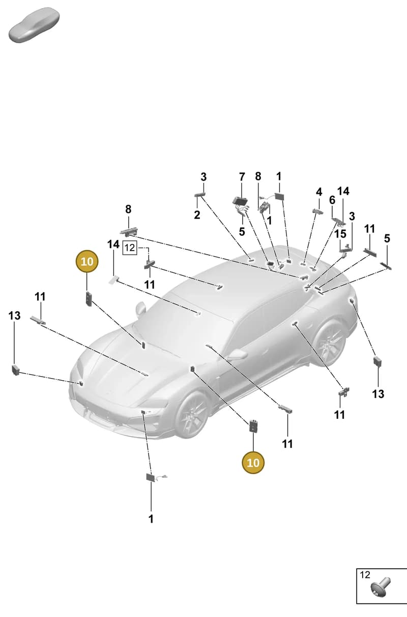 9J1051515E — Porsche Taycan Sport Turismo (2023-2025) diagram p64911300, position 10