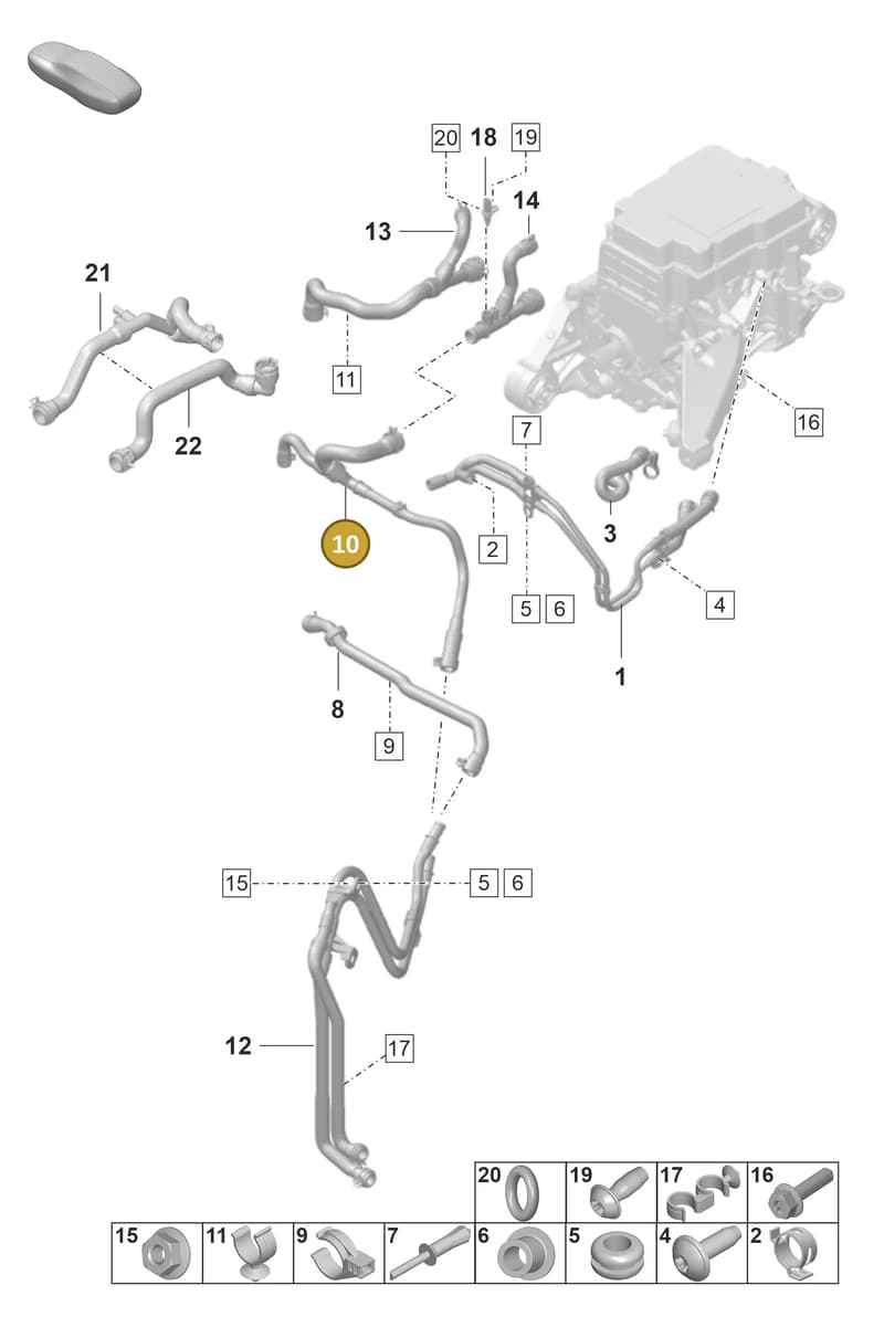 9J1121070B — Porsche Taycan Sport Turismo (2019-2024) diagram p56155500, position 10