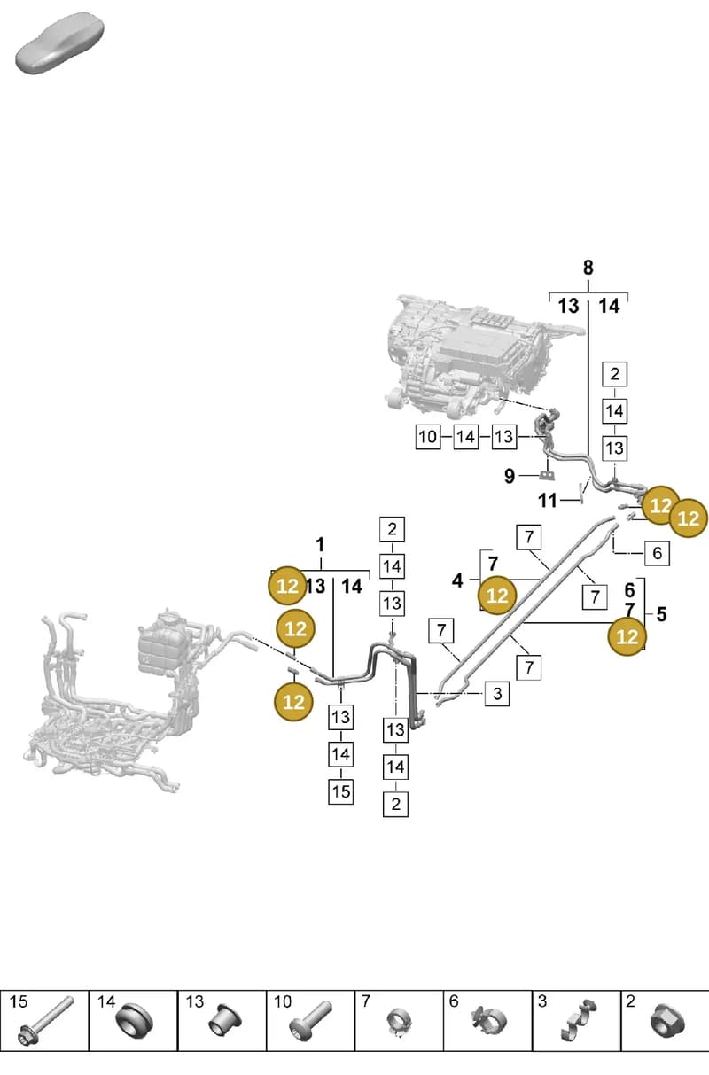 9J1121089E — Porsche Taycan Sport Turismo (2023-2025) diagram p64155070, position 12