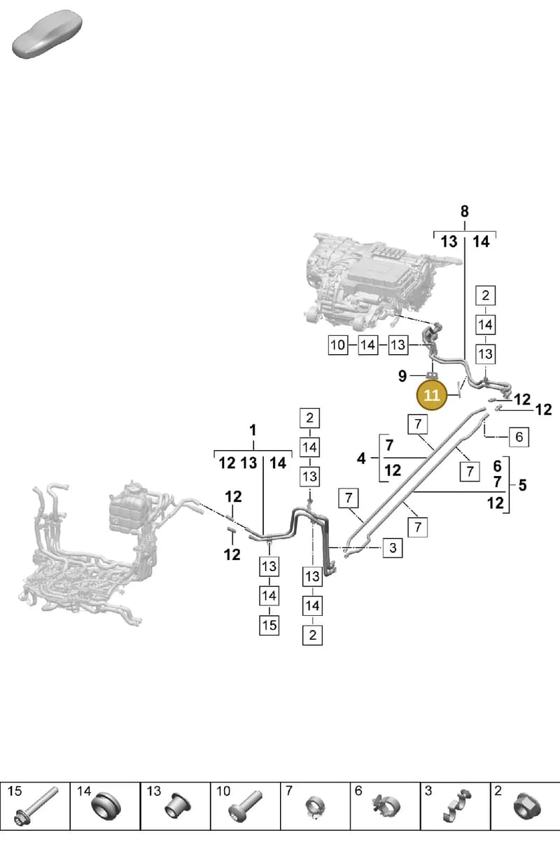 9J1121091 — Porsche Taycan Sport Turismo (2023-2025) diagram p64155070, position 11