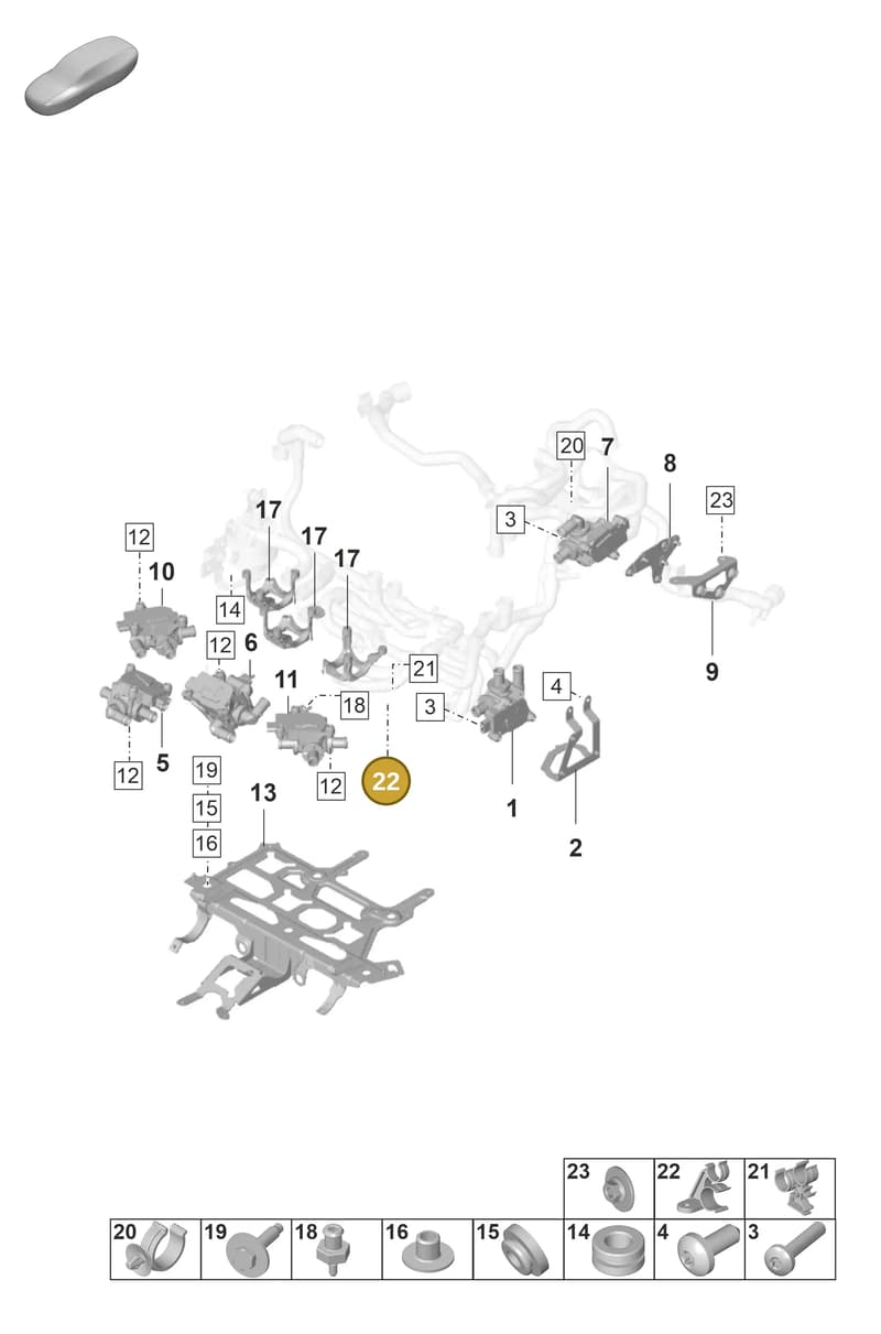 9J1121232 — Porsche Taycan Sport Turismo (2019-2024) diagram p56155010, position 22