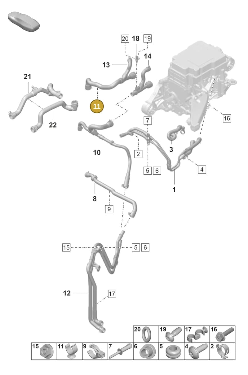 9J1121233 — Porsche Taycan Sport Turismo (2019-2024) diagram p56155500, position 11