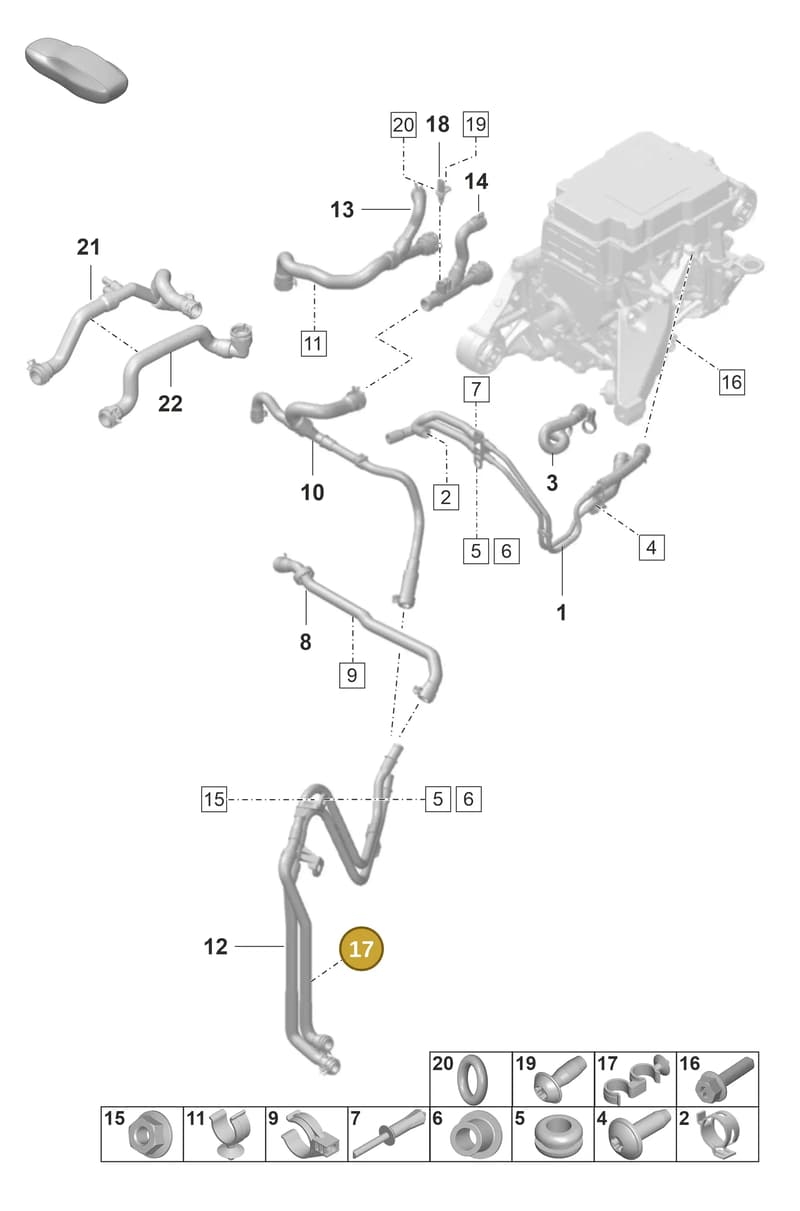 9J1121235 — Porsche Taycan Sport Turismo (2019-2024) diagram p56155500, position 17