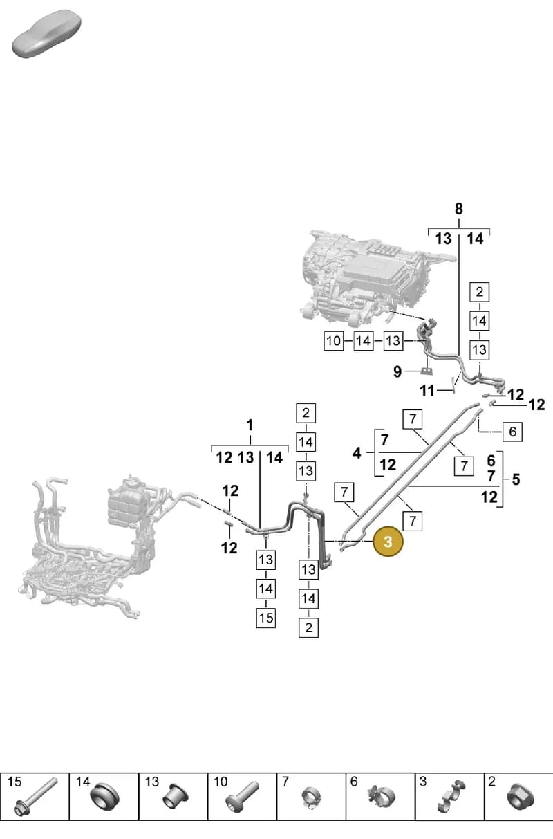 9J1121235 — Porsche Taycan Sport Turismo (2023-2025) diagram p64155070, position 3